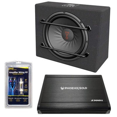 JBL Stage 1200S 12'' 1000W versiegeltes Gehäuse, Phoenix Gold Z3001 600W Verstärker, Verpackung