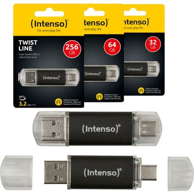Intenso Twist Line 32GB 64GB 128GB 256GB Dual USB 3.2 Super Speed USB-C & USB-A