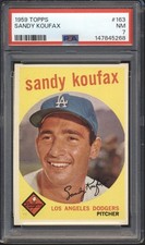1959 Topps Baseball Sandy Koufax #163 PSA 7 DODGERS NM HOF