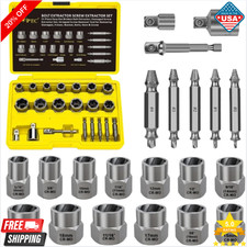 Bolt Extractor Set 34-Piece Stripped Bolt Extractor Socket Set with Storage Case