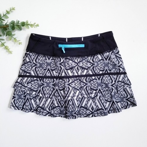 IVIVVA By Lululemon Moonrays White Black Set The Pace Skirt Athletic Tennis 12