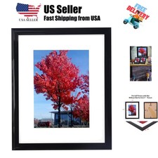 8.5x11 inch Picture Frame Black, Display Pictures 6x8 with Mat or 8.5x11 With...