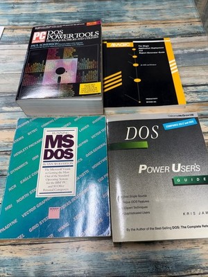 Vintage MS-DOS Running & PC Mag DOS Power Tools Reference Book Lot 4x Ex-Owner