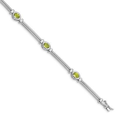 Peridot Armband Sterlingsilber rhodiniert