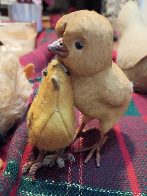 VTG Needle Felted Realistic Felt Chick And Small Chicken Wool Tagged Yenke Com