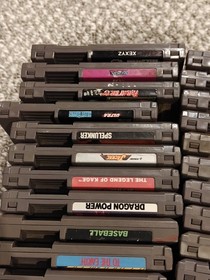 Huge NES 50 Game Lot Super Mario Tetris Metal Gear Excitebike Bionic Commando