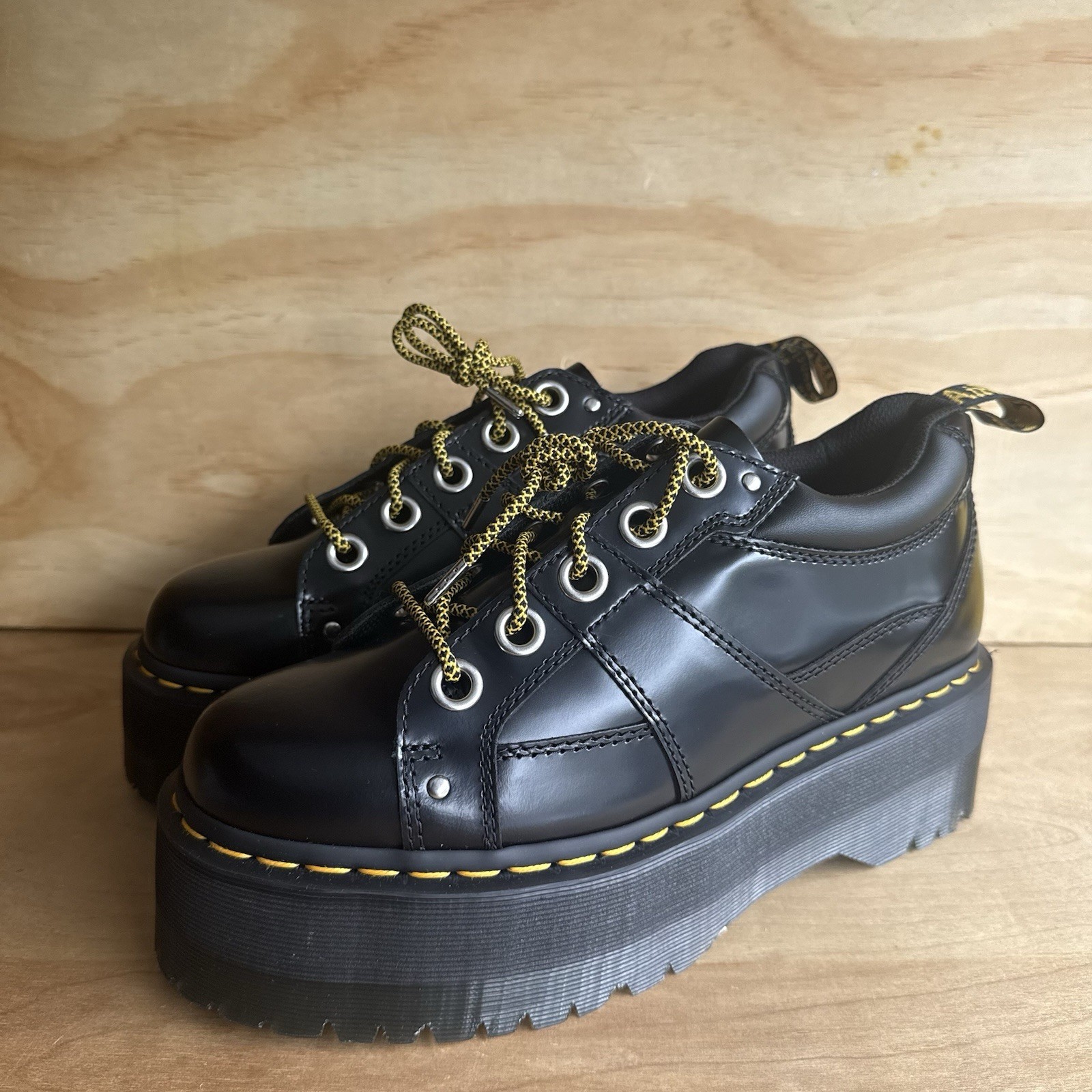NEW Dr Martens 5I Quad Max Womens Size 10 Platform Derby Oxfords Leather Black