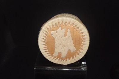 Fine Vintage Quill Birch Bark Sweetgrass Basket Box Native American Scottie Dog