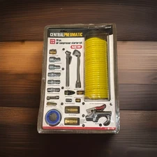 Central Pneumatic 20-Piece Air Compressor Starter Kit w/ Hose, Gauge, Plug