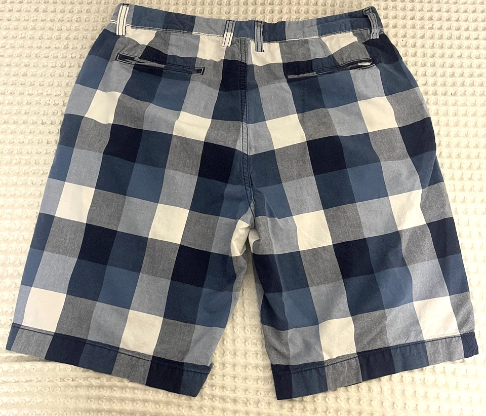 Gap Shorts Mens Size 34 Blue White Check Plaid Chino Preppy Golf Casual - Image 3 of 4