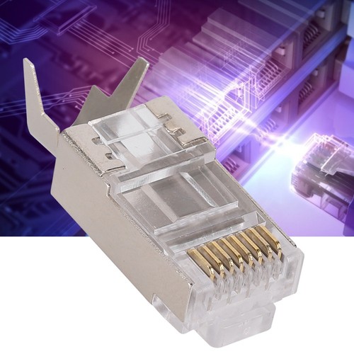 10 Pcs Shielded Rj45 8P8C Cat7 30Gip Communication Network Server Connecto DE - Afbeelding 3 van 11