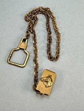 Vintage Rare Horse Head Folding Watch Fob Pocket Watch Chain GoldTone Equestrian