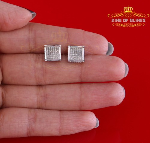 Pendientes Aretes Para Hombre Plata Blanca 925 0.20ct Diamante Hombre/Mujer - Imagen 2 de 12