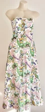 ZIMMERMANN Linen Floral Midi Dress Pucci print off shoulder pink Whit Size 1-S