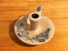 Handmade Rowe Pottery Works Stoneware Salt Glazed  Candle Stick Holder