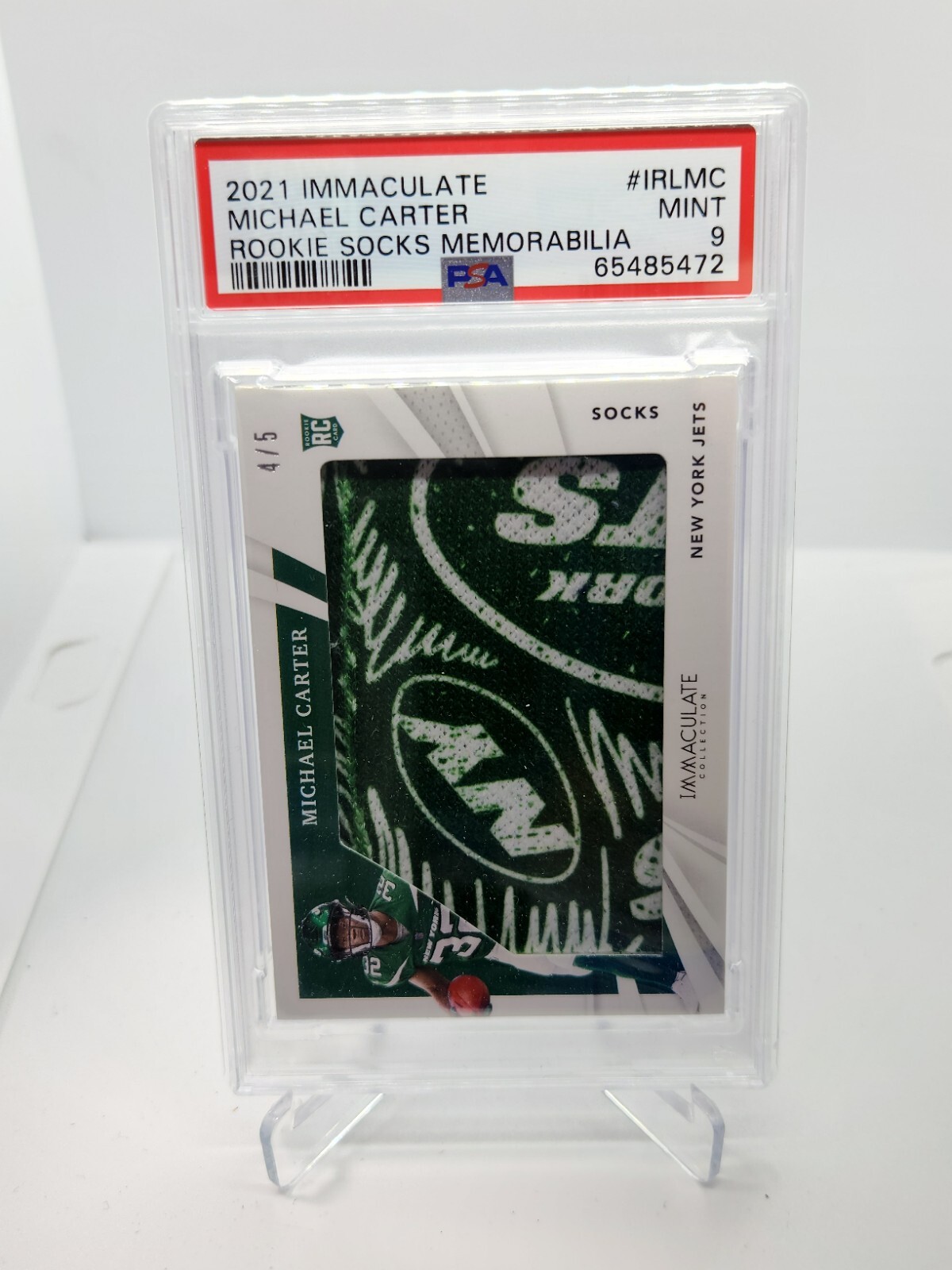 Michael Carter Panini Immaculate Collection Rookie Socks Memorabilia #IRLMC Base