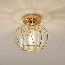Ceiling Light Modern Mini Crystal Lampshade Pendant Chandelier Round Gold E27