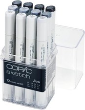  Parallel Import Copic Markers 12 Piece Sketch Set, Cool Gray