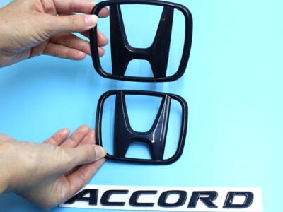 Black Front & Rear Emblem Badge Set For Honda Accord Euro CL7 CL9 (2003-2007) – Matte Black Finish 4 thumbnail image