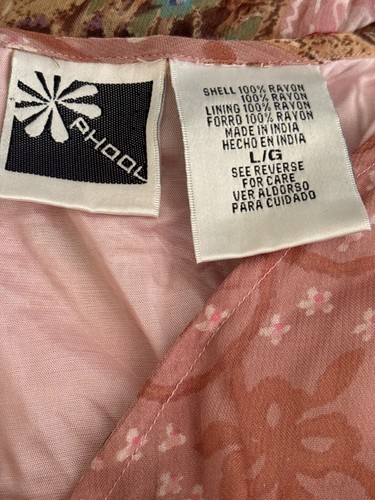Vintage Neu mit Etikett Phool rosa Blumen fließend Perlen Knopfleiste Bluse Top Damengröße Large - Bild 7 von 17