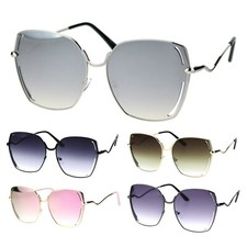 Womens Chic Diva Retro Rectangular Butterfly Designer Sunglasses