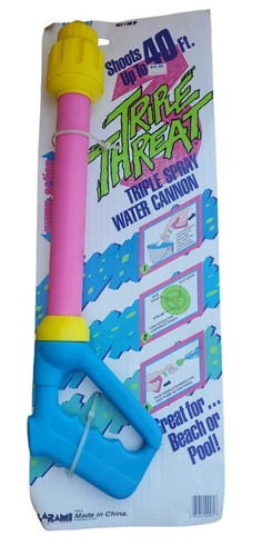 RAR Vintage 1991 Larami Triple Threat Wasserkanone 9946-0 NEU unbenutzt - Bild 1 von 2