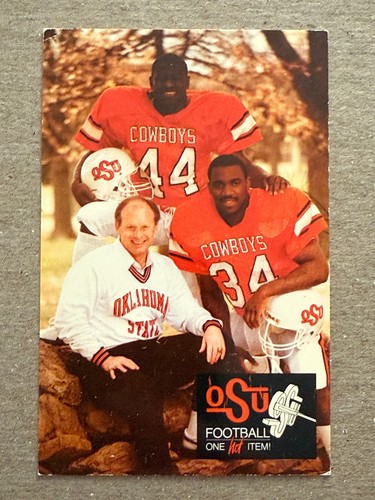 THURMAN THOMAS 1986 Oklahoma State St Football Schedule Card College CFB Bills