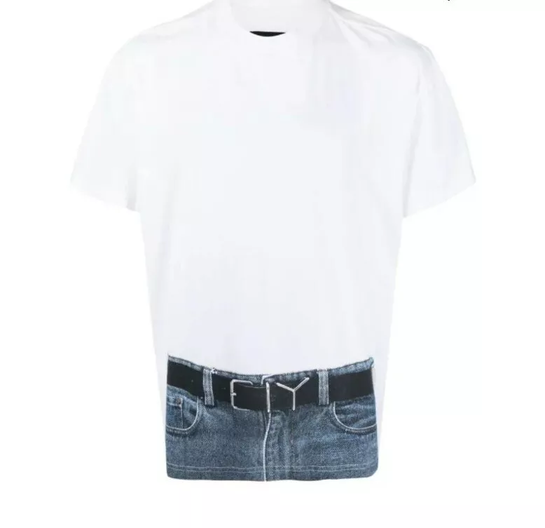 Trompe Loeil Leather T Shirt in Grey - Bottega Veneta