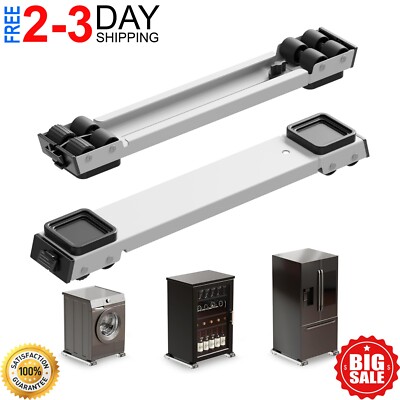 Heavy Duty Appliance Rollers, Adjustable Base For Washer and Dryer, Easily Move