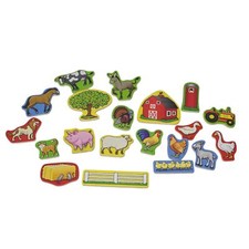 Melissa Doug 20 Wooden Farm Magnets Learning Toys loose