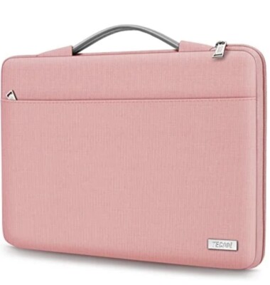 Pink MacBook Air 11-13 In Laptop Carry Case With Fuzzy Inner