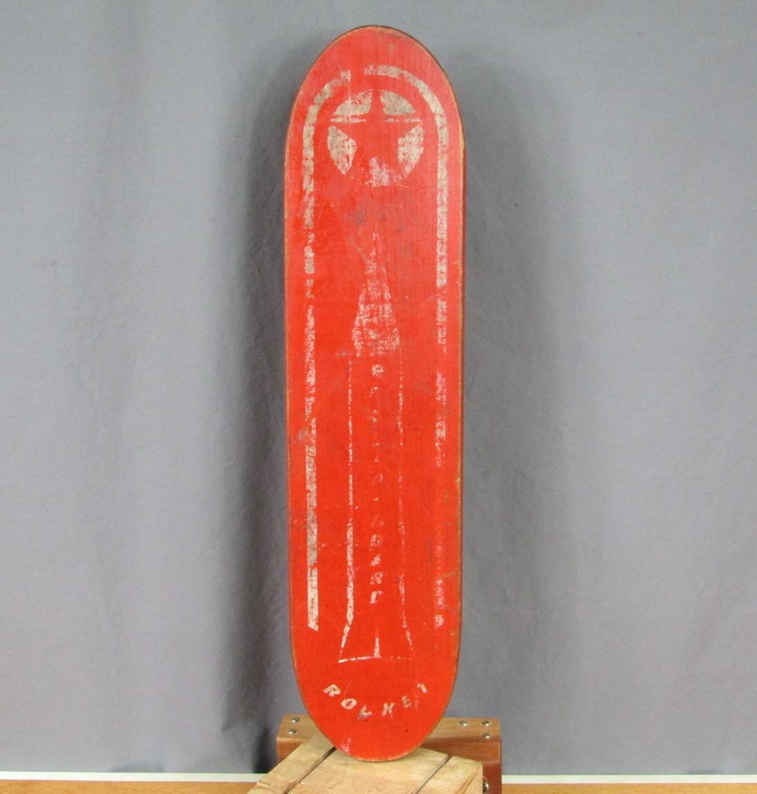 Vintage 1960s Roll-A-Board Rocket Wood Skateboard w/ Trucks