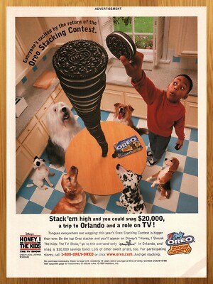 1999 Oreo Cookie Stacker Contest Print Ad/Poster Honey I Shrunk the Kids TV Art