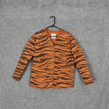 Anine Bing Jacket Womens Xs Orange Quilted Tiger Stripe Oversized Elizabeth