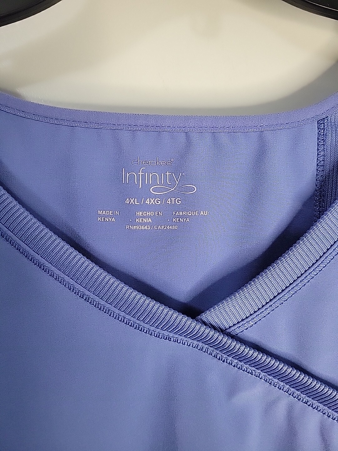 Infinity by Cherokee Mock Wrap Solid Scrub Top 26… - image 2