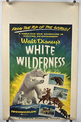 WHITE WILDERNESS Movie Poster (Fine+) 1958 Window Card Walt Disney WC377