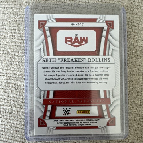 2023 Chronicles WWE SETH "FREAKIN ROLLINS" National Treasures Gold /10 #NT-17 - Picture 2 of 2