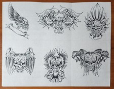 ORIGINAL 1980s HAND DRAWN, Vintage Traditional Tattoo Flash Production Sheet 27