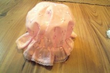 BRODERIE ANGLAISE PINK,WHITE MOP HAT BABY/DOLL SUMMER SUN CAP NEWBORN 00
