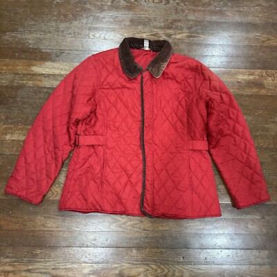 White Stag Red Jacket Women s Size XL 16-18 Barn Chore Farm Corduroy Collar