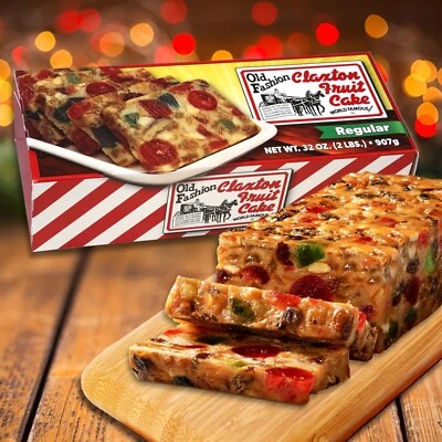 Claxton Fruit Cake 2 Lb. Regular Solid Loaf - Direct From Claxton, GA