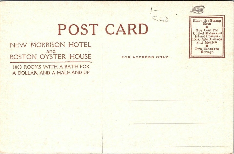 Morrison Hotel Boston Oyster House Chicago Ill. Vintage Postcard eBay