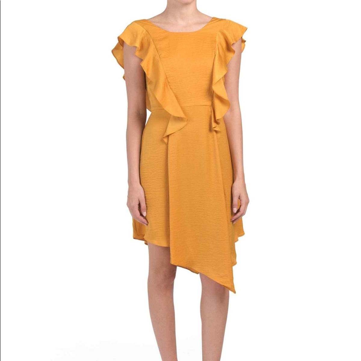 Bcbgeneration Women's Ruffled Asymmetrical Satin Dress 6