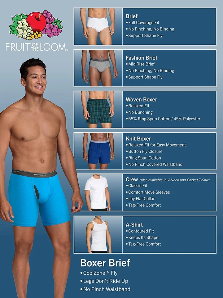 3 Fruit of the Loom Men's Tag-Free Boxer Underwear Shorts White Woven - Image 4 of 4