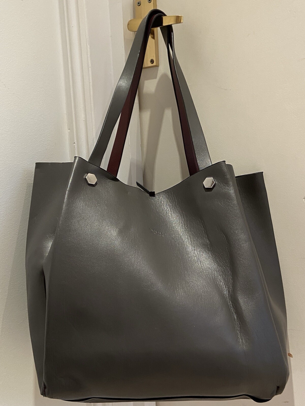 Zara Basic Collection Reversible Tote Handbag Gre… - image 3