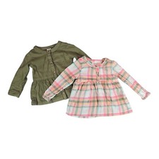 Pair Carters 12M Long Sleeve Girls Top Fall Winter Daycare Play Casual Toddler