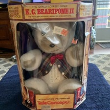 Teleconcept K.C. Bearifone II Animated Talking Teddy Bear Telephone Vintage