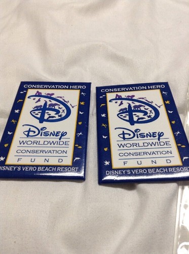 Button Pin Disney Worldwide Conservation FUND Conservation Hero-Vero Beach LOT - Picture 2 of 6