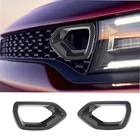 Front Bumper Center Grill Grille Cover Trim for 2015+ Dodge Charger Carbon Fiber