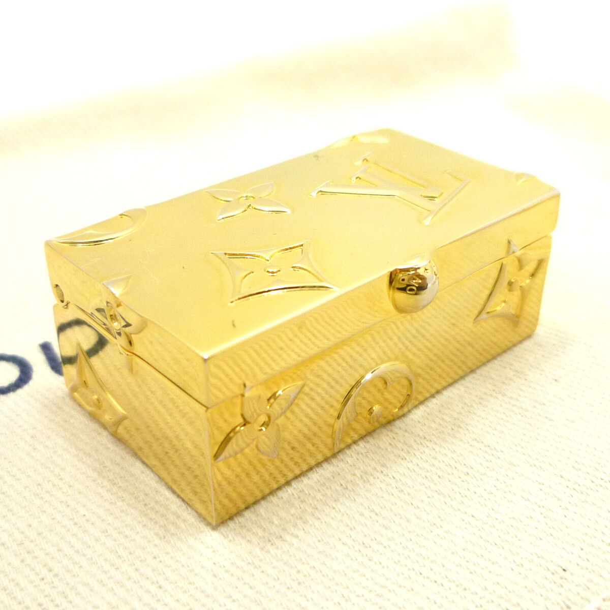 Auth LOUIS VUITTON Berg Studdy Ring with Case Gold Brass Auth LOUIS VUITTON Berg Studdy Ring with Case Gold Brass